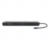 Manhattan USB-C dokk/jaotur kaardilugeja ja MST-ga, pordid (x9): Audio 3.5 mm, DisplayPort, Ethernet, HDMI, USB-A (x3), USB-C ja VGA, toiteedastusega (100 W) USB-C porti (märkus: vajalik USB-C seinakruvilaadija ja USB-C-kaabel), kõiki porte saab kasutada korraga