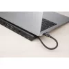 Manhattan USB-C dokk/jaotur kaardilugeja ja MST-ga, pordid (x9): Audio 3.5 mm, DisplayPort, Ethernet, HDMI, USB-A (x3), USB-C ja VGA, toiteedastusega (100 W) USB-C porti (märkus: vajalik USB-C seinakruvilaadija ja USB-C-kaabel), kõiki porte saab kasutada korraga