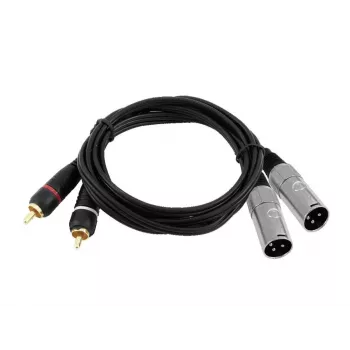 Helikaabel Omnitronic 3022522D 3 m 2 x XLR 2 x RCA Must
