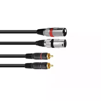Helikaabel Omnitronic 3022522D 3 m 2 x XLR 2 x RCA Must