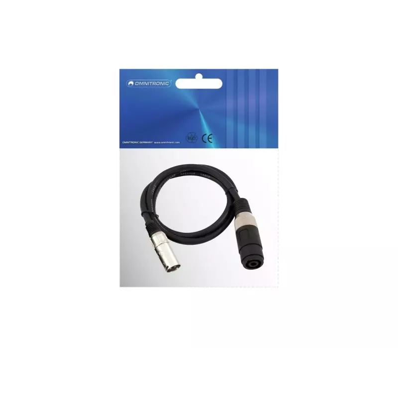 Omnitronic 30225590 helikaabel Speakon XLR 1m must