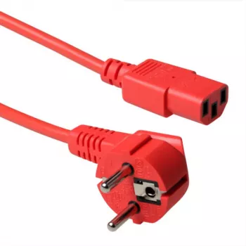 Toitekaabel ACT pistik CEE 7/7 (nurgaga) C13 pesasse, 5 m, 250 V 10 A, punane