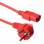 Toitekaabel ACT pistik CEE 7/7 (nurgaga) C13 pesasse, 5 m, 250 V 10 A, punane