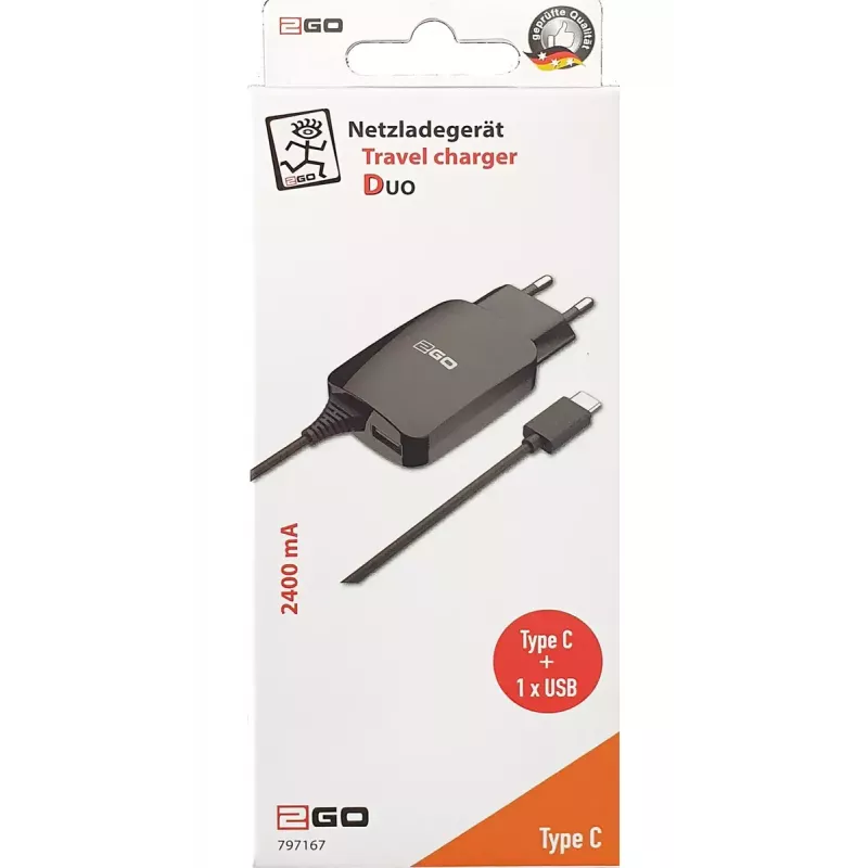 Siselaadija 2GO 797167 Universaalne Must AC 5V 1,4m kaabel