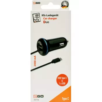 Mobiilseadme laadija 2GO 797170 universaalne must sigaretisüütaja Auto 12/24 V USB 1,4 m