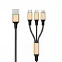 USB-kaabel 2GO 797152 3 m USB B USB C / Micro-USB B / Lightning Must Kuldne