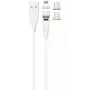 USB-kaabel 2GO 797317 1m USB B USB C/Micro-USB B/Lightning Valge