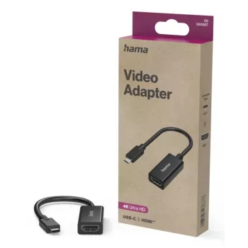 Video adapter HAMA USB-C to HDMI Ultra‑HD 4K (mudel 00300087) — passiivne video/audio ühendus