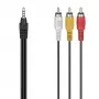 Hama 00305016 helikaabel 1,5 m 3,5mm 3 x RCA Must