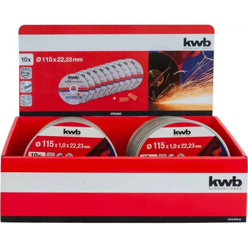 Lõikeketaste komplekt kwb 712021 Õhuke lõikeketas Lame keskosa 10 tk