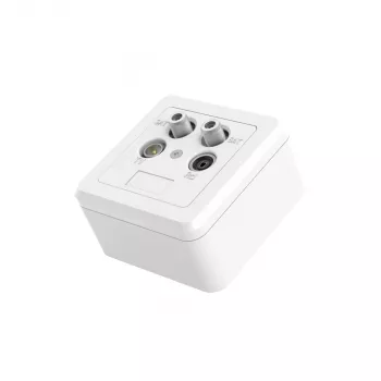 Hama 00205354 pistikupesa 2x SAT + TV + raadio valge