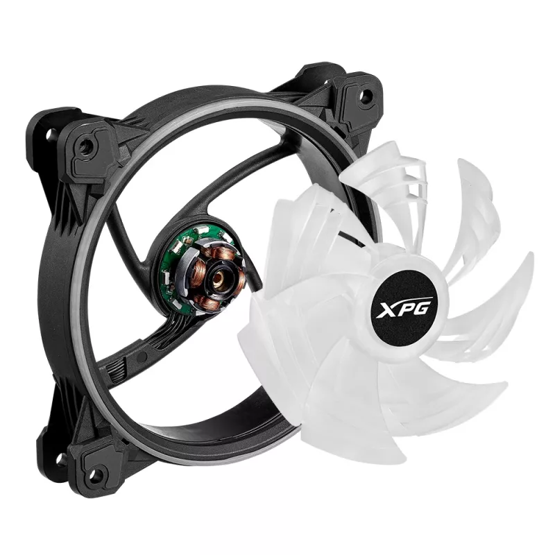 XPG HURRICANE 120 ARGB PWM Must, Ventilaator, 12 cm, 600 RPM, 2000 RPM, Must