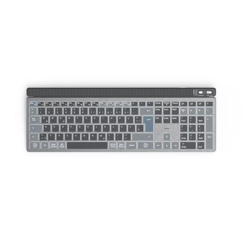 Hama WK-750 klaviatuur Kodu/Kontor Bluetooth QWERTZ Saksa antratsiit, must, sinine