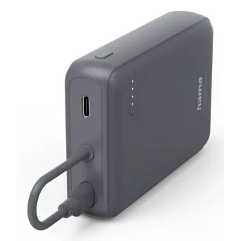 Hama “Travel” akupank integreeritud kaabliga, 10000mAh, 2 väljundit: 2x USB-C, antratsiit