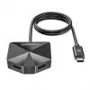 Manhattan USB-C ja USB-A kombodokk/jaotur, pordid (4): USB-A (x2) ja USB-C (x2), 5 Gbps (USB 3.2 Gen1 ehk USB 3.0), nurga all pesad lihtsaks ligipääsuks, USB-toitega (välist toiteallikat pole vaja)