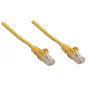 Intellinet võrgukaabel, Cat5e, 7,5 m, kollane, CCA, U/UTP, PVC, RJ45, kullatud kontaktid, takerdumisvastane, kaitsemuhviga, eluaegne garantii