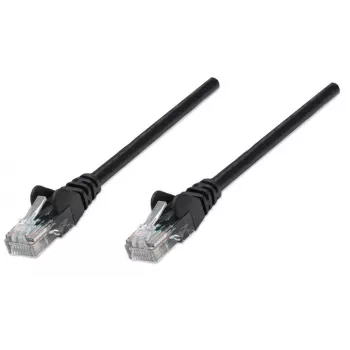 Intellineti võrgujuhtme ühenduskaabel, Cat5e, 5 m, must, CCA, U/UTP, PVC, RJ45, kullatud kontaktid, takerdumisvastane, kaitsemuhviga, eluaegne garantii