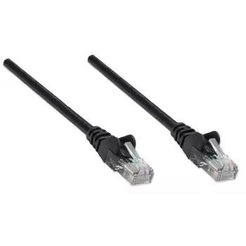 Intellineti võrgujuhtme ühenduskaabel, Cat5e, 5 m, must, CCA, U/UTP, PVC, RJ45, kullatud kontaktid, takerdumisvastane, kaitsemuhviga, eluaegne garantii