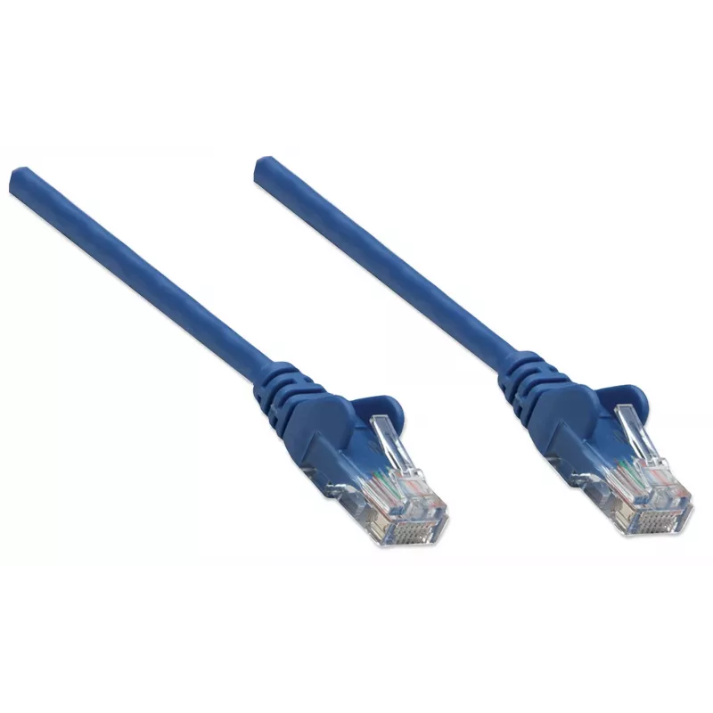 Intellinet võrguparanduskaabel, Cat6, 1,5 m, sinine, CCA, U/UTP, PVC, RJ45, kullatud kontaktidega, takistuseta, kaablikaitsega, eluaegne garantii