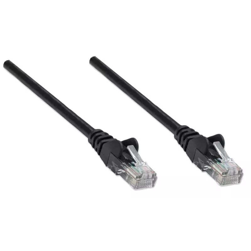 Intellinet võrguparanduskaabel, Cat5e, 3 m, must, CCA, U/UTP, PVC, RJ45, kullatud kontaktid, takerdumisvastane, kaitsemuhviga, eluaegne garantii