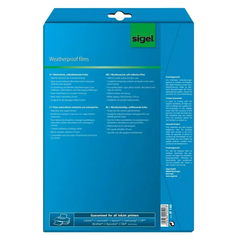 Isekleepuv printerisilt Sigel IF140