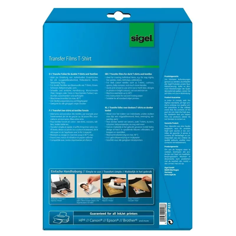 Sigel IP653 rõivastele ülekandmise paber