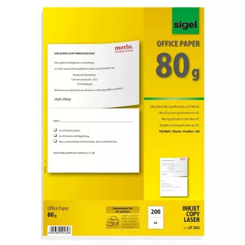 Trükipaber A5 Sigel LP202 200 lehte valge