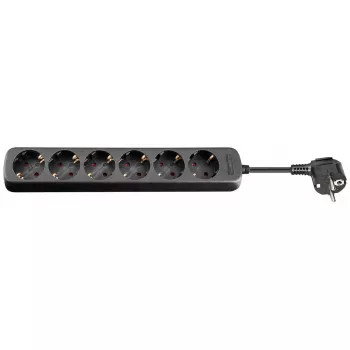 Pikendusjuhe Goobay 6-pesaga 1,5m must