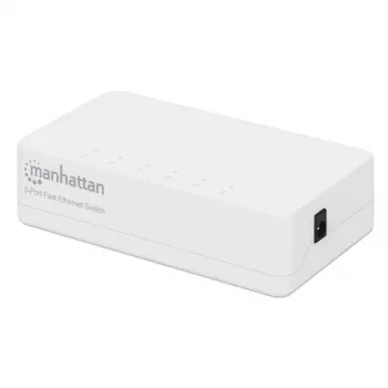 Manhattan 5-pordine kiire Etherneti kommutaator, plastist, kolmeaastane garantii, karbis
