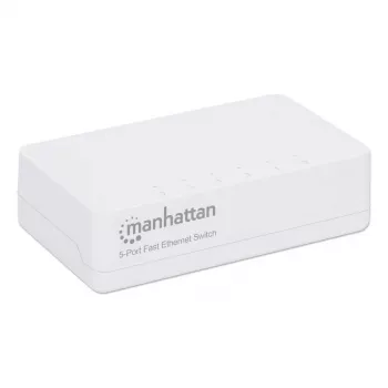 Manhattan 5-pordine kiire Etherneti kommutaator, plastist, kolmeaastane garantii, karbis