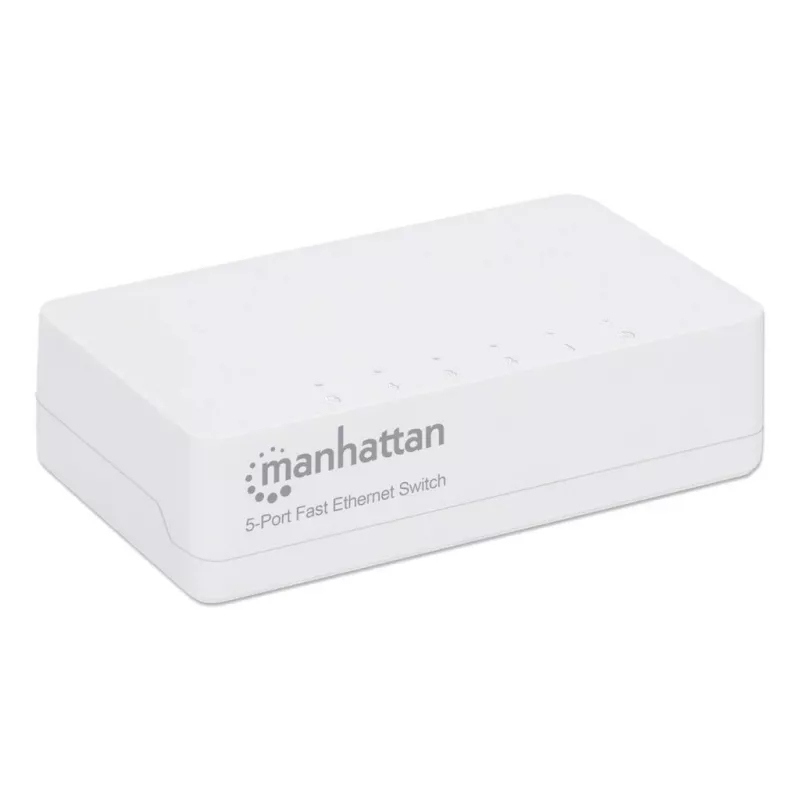 Manhattan 5-pordine kiire Etherneti kommutaator, plastist, kolmeaastane garantii, karbis