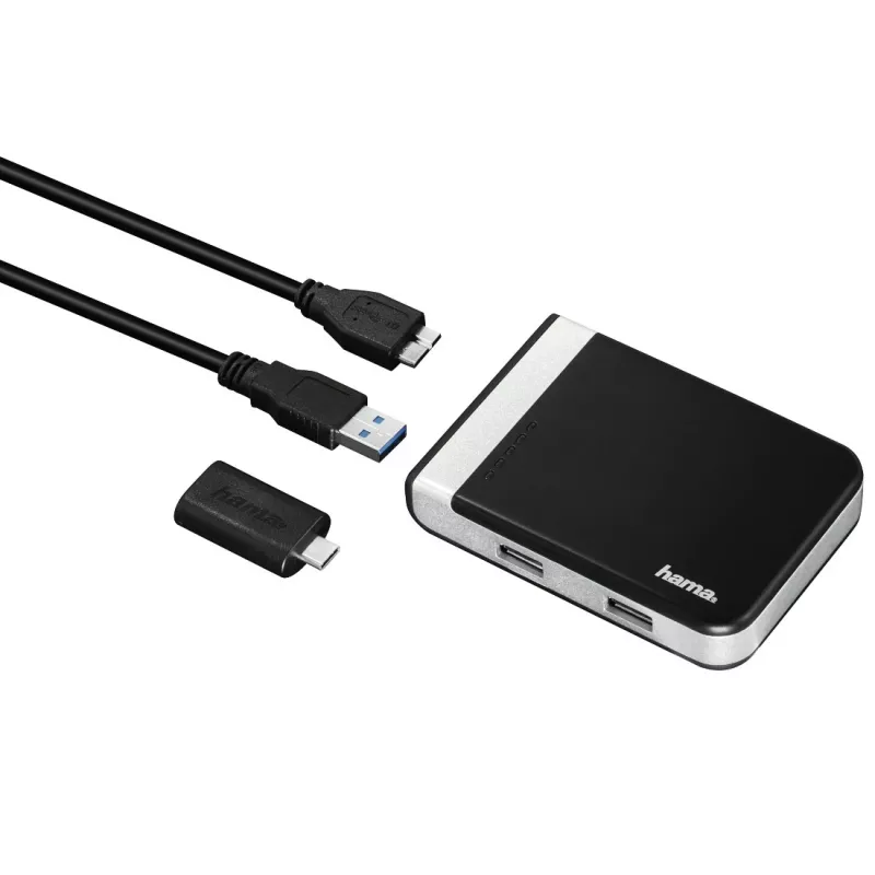 Hama 00054546 kaardilugeja USB 3.2 Gen 1 (3.1 Gen 1) Type-A/USB-C Must, Hõbedane