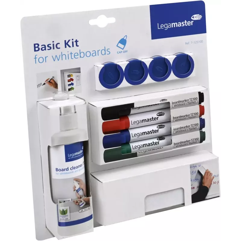 Tarvikukomplekt tahvlitele Legamaster basic 10-osaline, ühildub Legamaster UNIVERSALiga, mitmevärviline, 225×45×255 mm