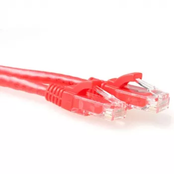 ACT Punane 0,25 meetri pikkune U/UTP CAT6 kaabel RJ45 pistikutega, katkestuskaitsega