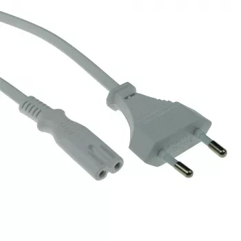 Toitekaabel Euro isane - C7 emane Valge 3m ACT Powercord AK5241