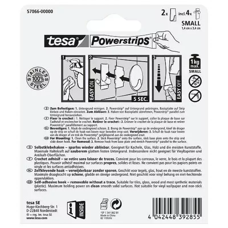Käterätikonks TESA 57066-00000 Metallik Indoor 2 tk