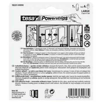 Käterätikonks TESA 58261-00000 siseruumidesse metallik 1 tk