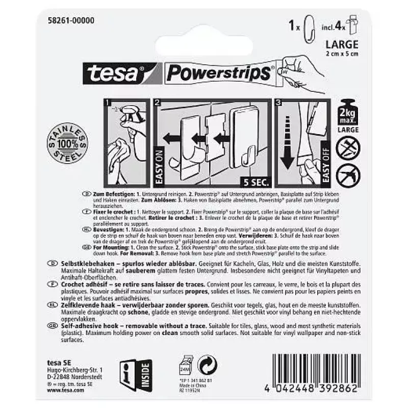 Käterätikonks TESA 58261-00000 siseruumidesse metallik 1 tk
