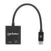 Manhattan USB-C - USB-C heliadapter ja USB-C (sh toiteedastus), must, 480 Mbit/s (USB 2.0), kaabel 11 cm, toiteedastusega USB-C pordile (60 W), kolmeaastane garantii
