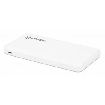 Manhattan akupank, 10000 mAh, Väljund: 2x USB-A (2.1A & 1A), Sisend: USB-C ja Micro-USB (mõlemad 2A), Valge, Üheaastane garantii