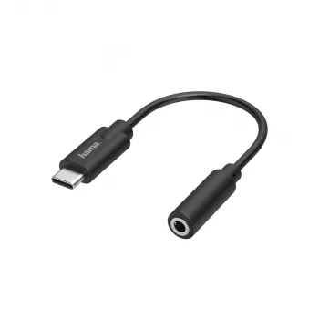 Hama 00200318 mobiiltelefonikaabel Must USB C 3.5mm