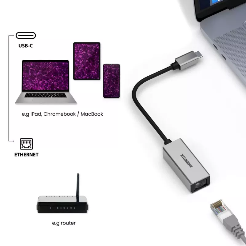 Marmitek Connect USB-C Etherneti adapter 8373