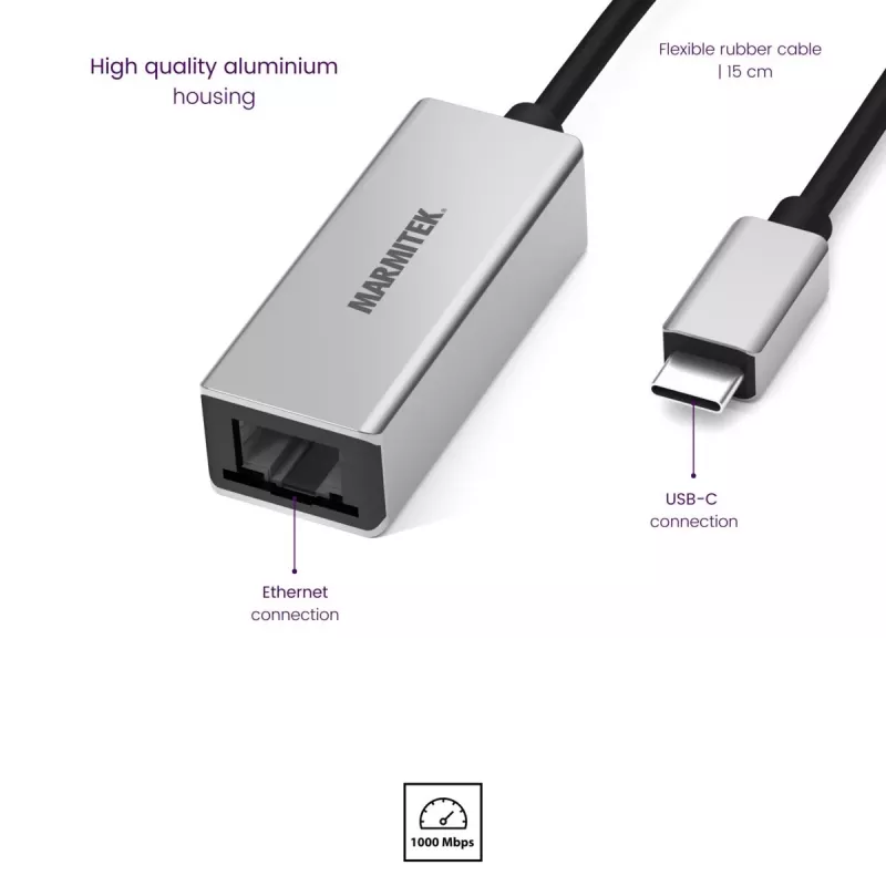 Marmitek Connect USB-C Etherneti adapter 8373