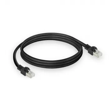ACT Must 10 meetrit S/FTP CAT7 PUR elastne paigalduskaabel tõmbetõkestusega RJ45 pistikutega (CAT6A ühilduv)
