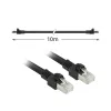 ACT Must 10 meetrit S/FTP CAT7 PUR elastne paigalduskaabel tõmbetõkestusega RJ45 pistikutega (CAT6A ühilduv)