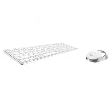 Rapoo 9750M klaviatuur ja hiir, juhtmevaba, Bluetooth, QWERTZ, saksa, valge