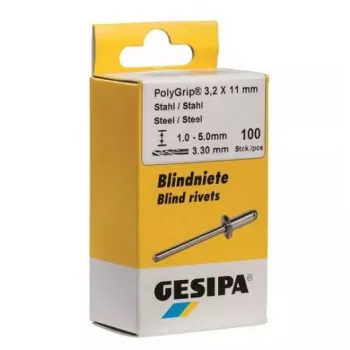 Tõmmutneedid GESIPA 1433569 terasest 6 mm peaga 3 mm sabaga 10 mm pikkusega