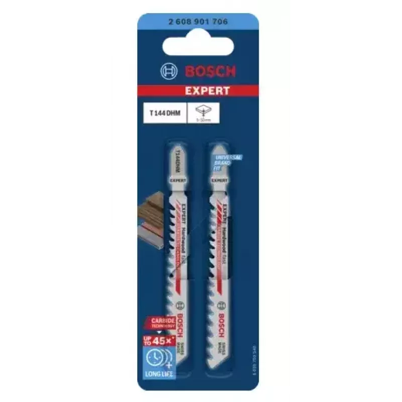 Pusleterade komplekt Bosch T144DHM Carbide, 2 tk, lehtpuidule ja plastile