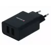Toiteadapter SWISSTEN Travel Charger SW-21A105W-BK, 2×USB, 2,1 A pordi kohta (kokku 10,5 W)