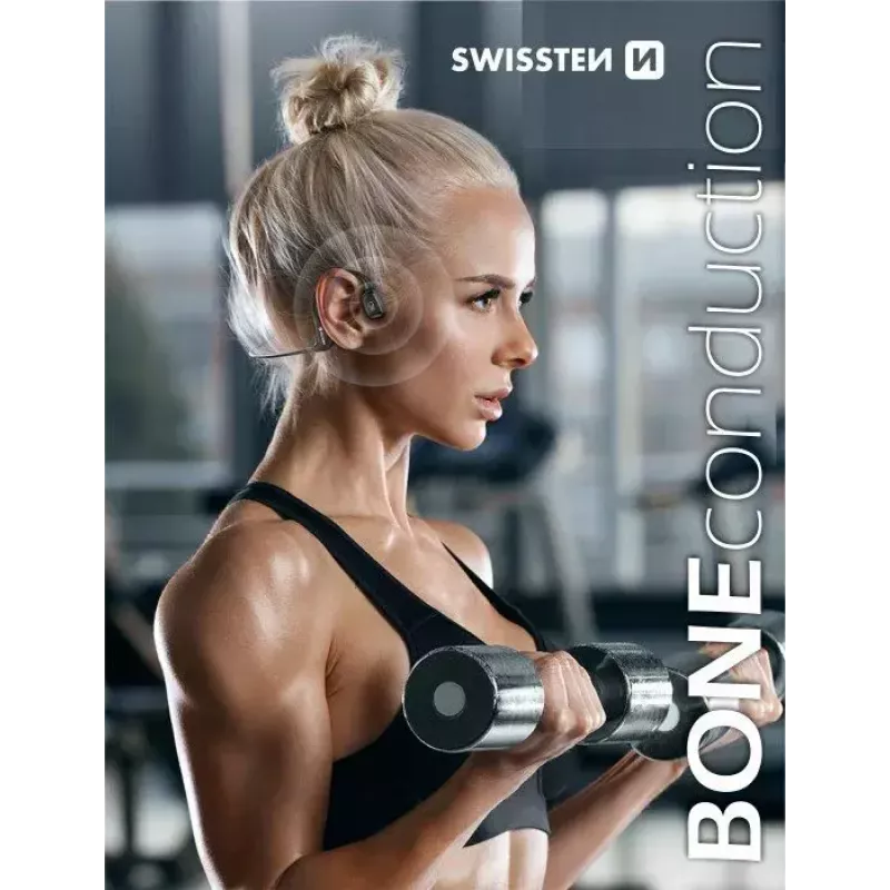 Kõrvaklapid Swissten Bone Conduction Bluetooth V5.0 Must